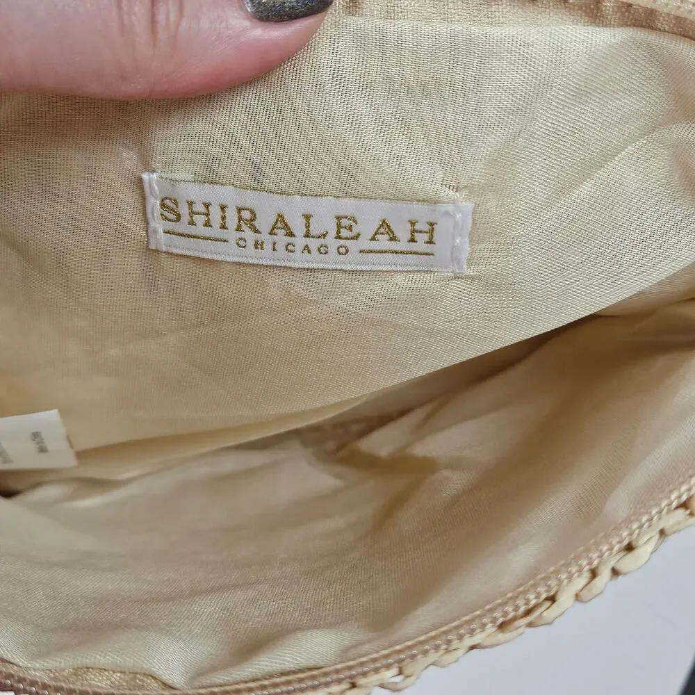 Shiraleah Chicago Keira Zip Pouch Beige Tan‎ Raffia